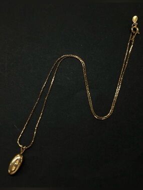 Vintage Givenchy Gold Tone G Logo Pendant Chain Necklace Signed